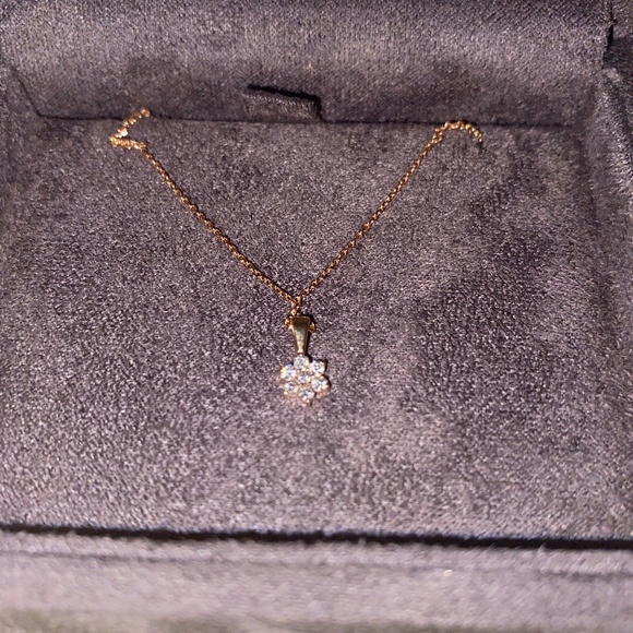 14k Rose Gold Diamond Necklace for women. Great Mother’s Day gift, or bday gift!